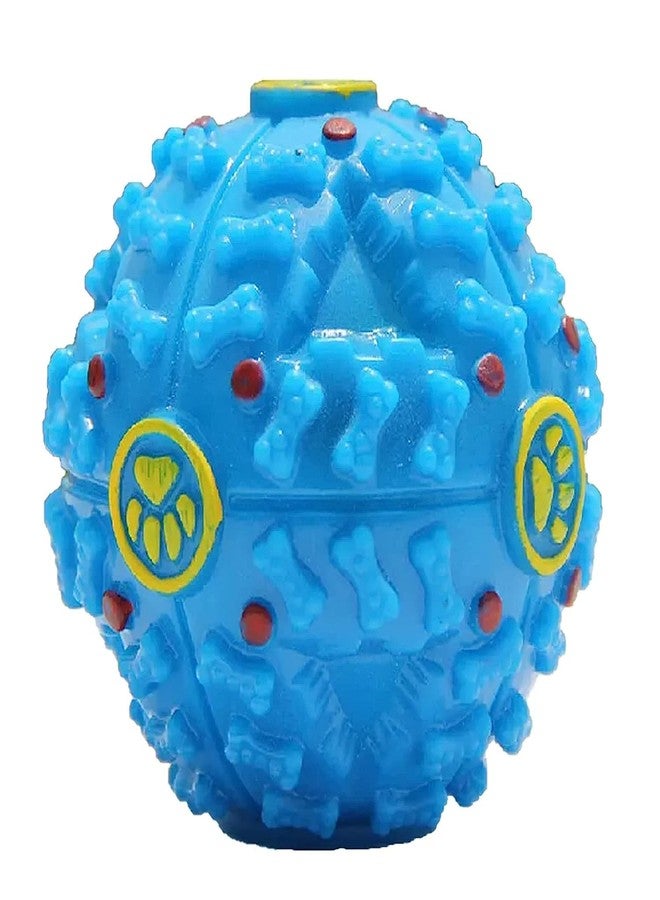 RoverPets Squeaky Ball Toy Treat Food Dispenser Ball with Duck Sound, Dental Cleaning and Interactive for Small and Medium Dogs (Blue) - Image 2